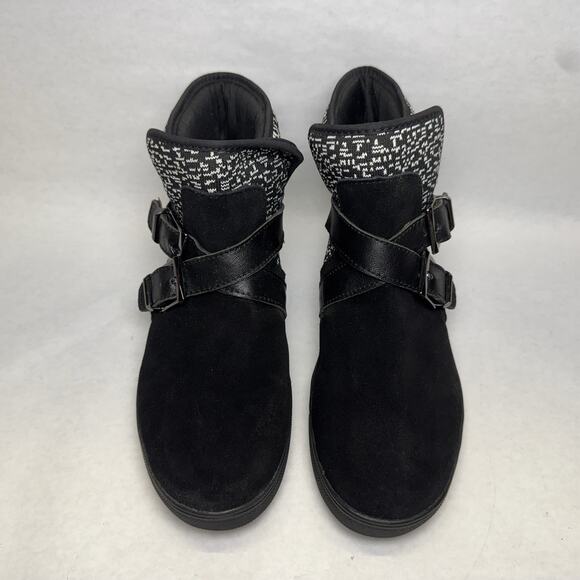 Bernie Mev Ankle Boots Booties Womens Sz 37 US 6.5 Black Suede Slip On Comfort - Picture 5 of 10